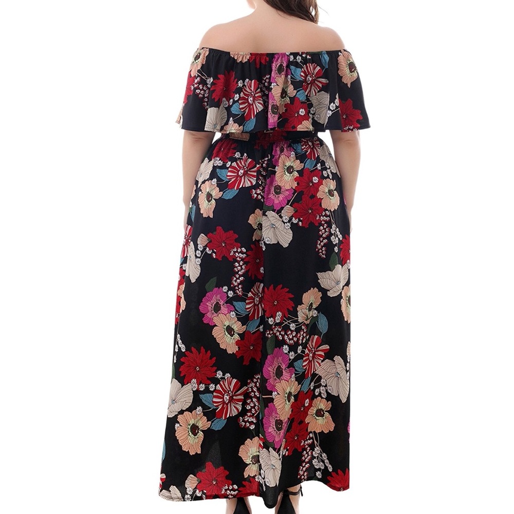 🌺Plus Size Floral 2-in-1 Ruffle Maxi Dress, 14-20 - Picture 4 of 7